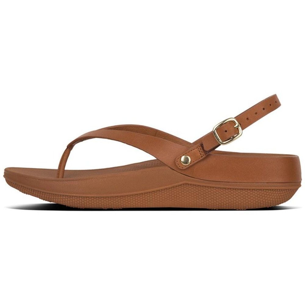 Fitflop Flip Leather Sandal in Caramel (Brown)